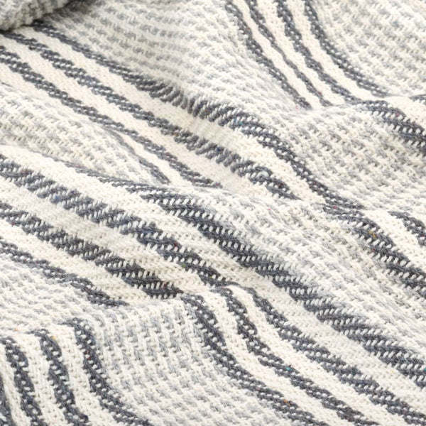 vidaXL Cotton Throw Striped 220x250 cm Grey and White