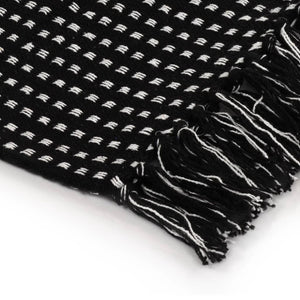 vidaXL Checked Cotton Throw 125x150 cm Black