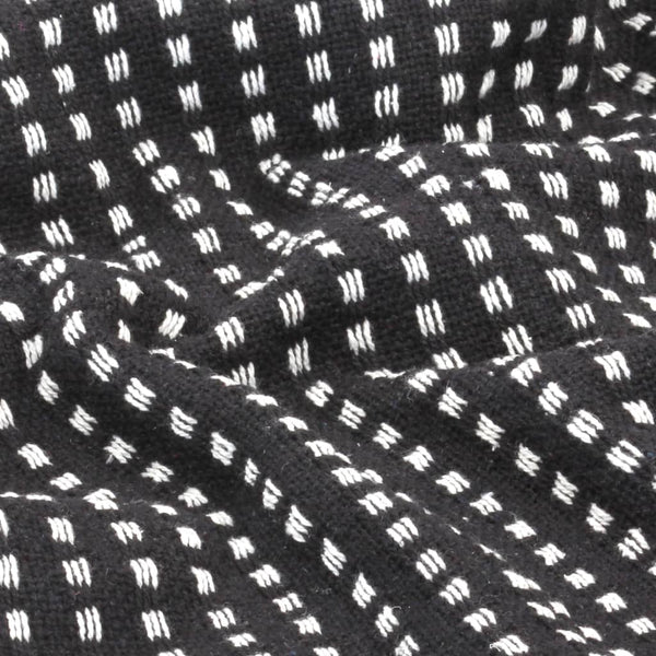 vidaXL Checked Cotton Throw 125x150 cm Black