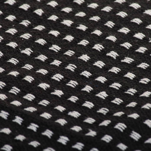 vidaXL Cotton Throw Plaid 160x210 cm Black
