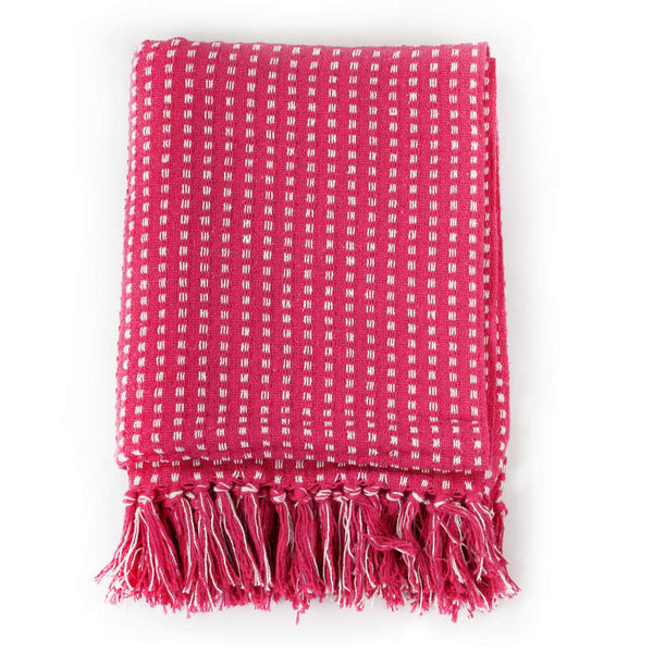 vidaXL Plaid Cotton Checkered 220x250 cm Pink