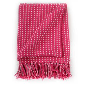 vidaXL Plaid Cotton Checkered 220x250 cm Pink