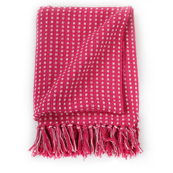 vidaXL Plaid Cotton Checkered 220x250 cm Pink