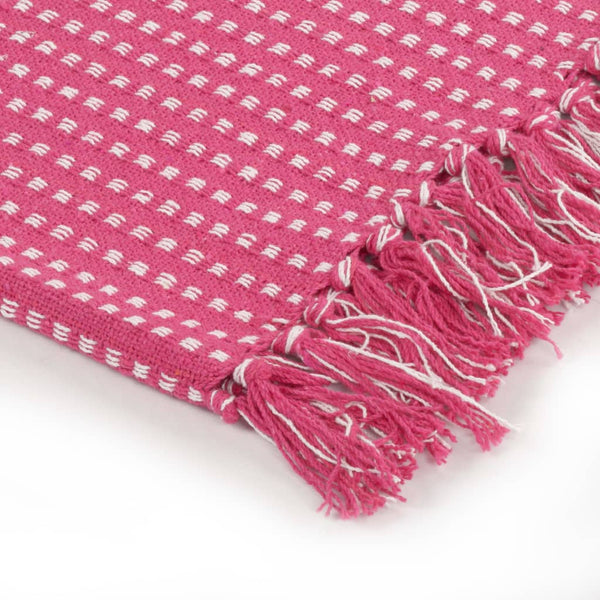 vidaXL Plaid Cotton Checkered 220x250 cm Pink