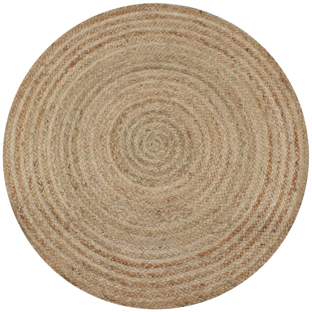 vidaXL Jute Braided Rug 90 cm Round