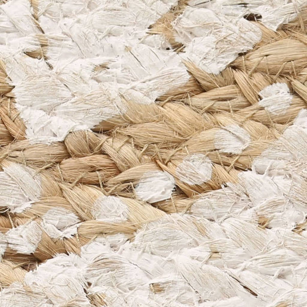 vidaXL Braided Jute Rug Printed 90 cm Round