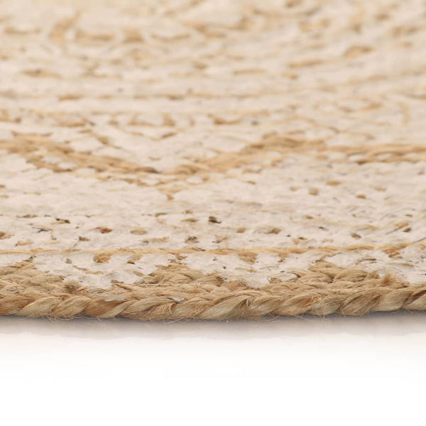 vidaXL Braided Jute Printed Rug 120 cm Round