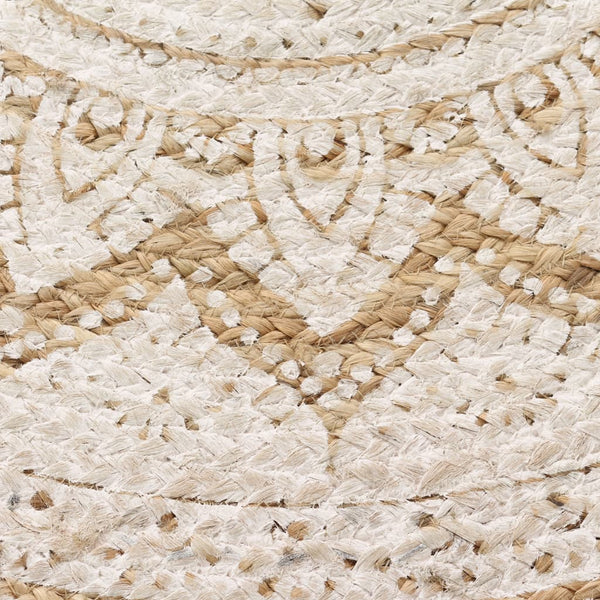 vidaXL Braided Jute Printed Rug 120 cm Round