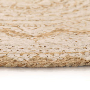 vidaXL Jute Braided Printed Rug 150 cm Round