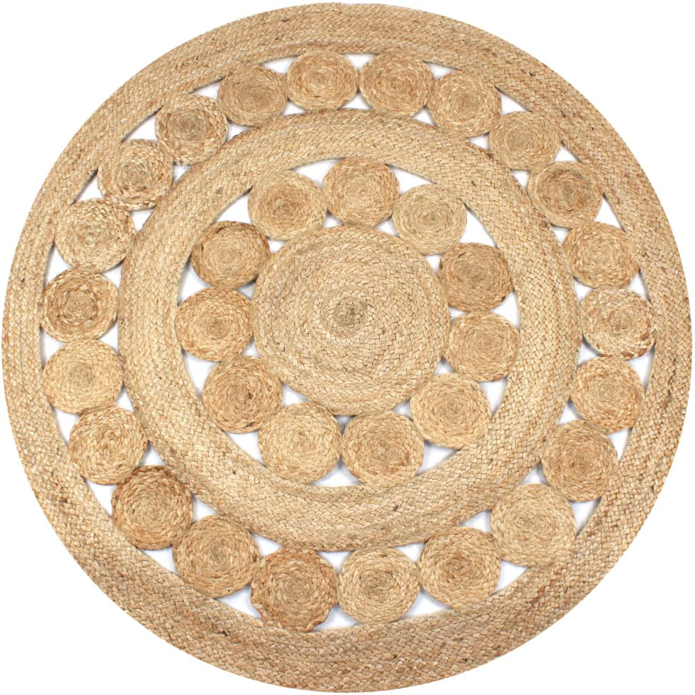 vidaXL Braided Jute Rug 120 cm Round
