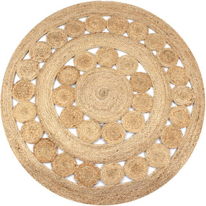 vidaXL Braided Jute Rug 120 cm Round