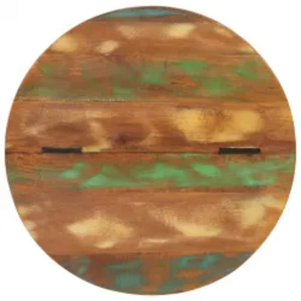 vidaXL Coffee Table Reclaimed Wood Solid Black Drum-Shaped