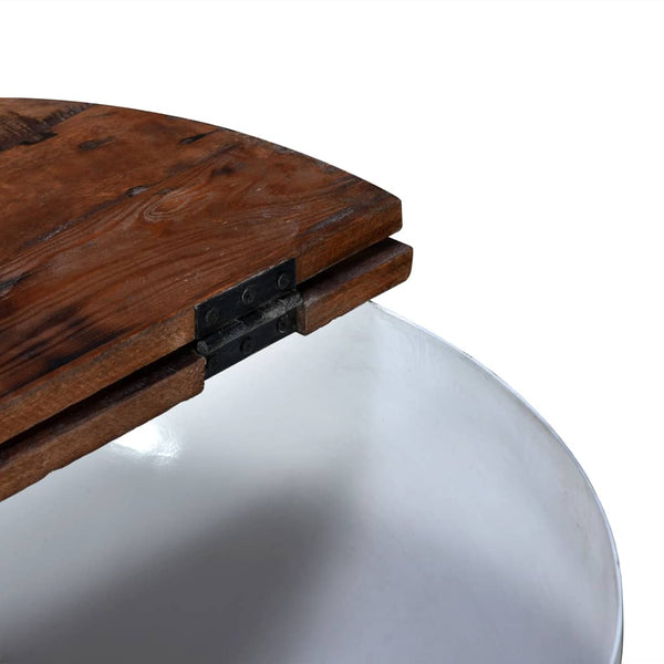 vidaXL 2-Piece Solid Reclaimed Wood Coffee Table Set White Bowl Shaped