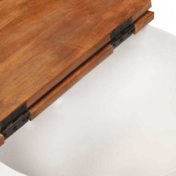 vidaXL Coffee Table Solid Reclaimed Wood White Shell-Shaped