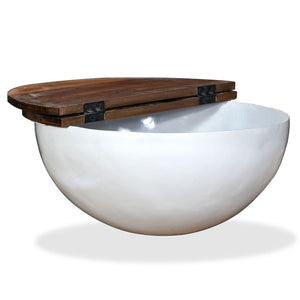 vidaXL Coffee Table Solid Reclaimed Wood White Shell-Shaped