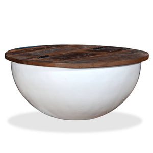 vidaXL Coffee Table Solid Reclaimed Wood White Shell-Shaped