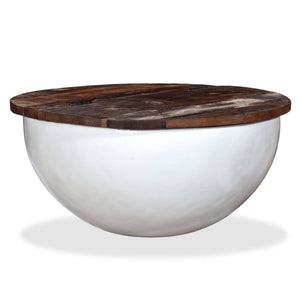 vidaXL Coffee Table Solid Reclaimed Wood White Shell-Shaped