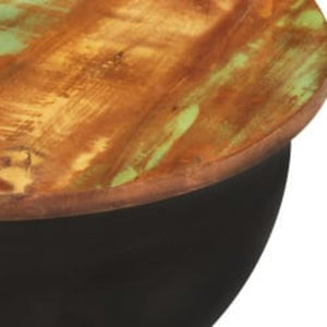 vidaXL Coffee Table Solid Reclaimed Wood Black Shell-shaped