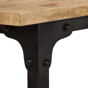 vidaXL Desk with Folding Stool Solid Mango Wood 115x50x76 cm