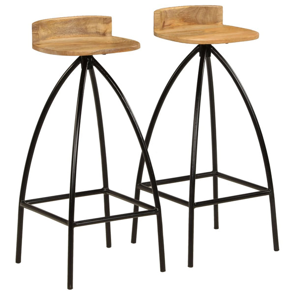 vidaXL Bar Stools 2 pcs. Solid Mango Wood