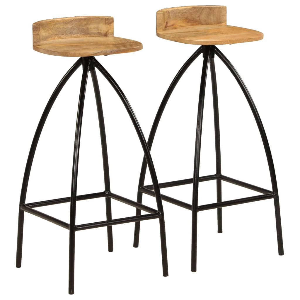 vidaXL Bar Stools 2 pcs. Solid Mango Wood