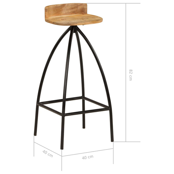 vidaXL Bar Stools 2 pcs. Solid Mango Wood