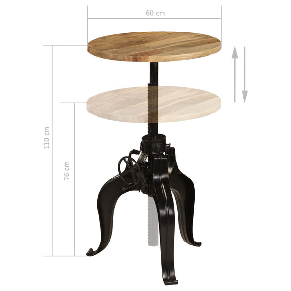 vidaXL Bar Table Solid Mango Wood 60x(76-110) cm