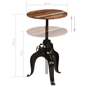 vidaXL Reclaimed Solid Wood Bar Table 60x(76-110) cm