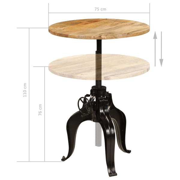vidaXL Solid Mango Wood Bar Table 75x(76-110) cm