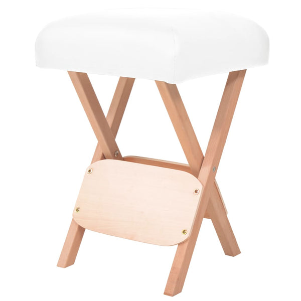 vidaXL Foldable Massage Stool 12 cm Thick Seat White