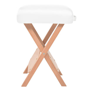vidaXL Foldable Massage Stool 12 cm Thick Seat White