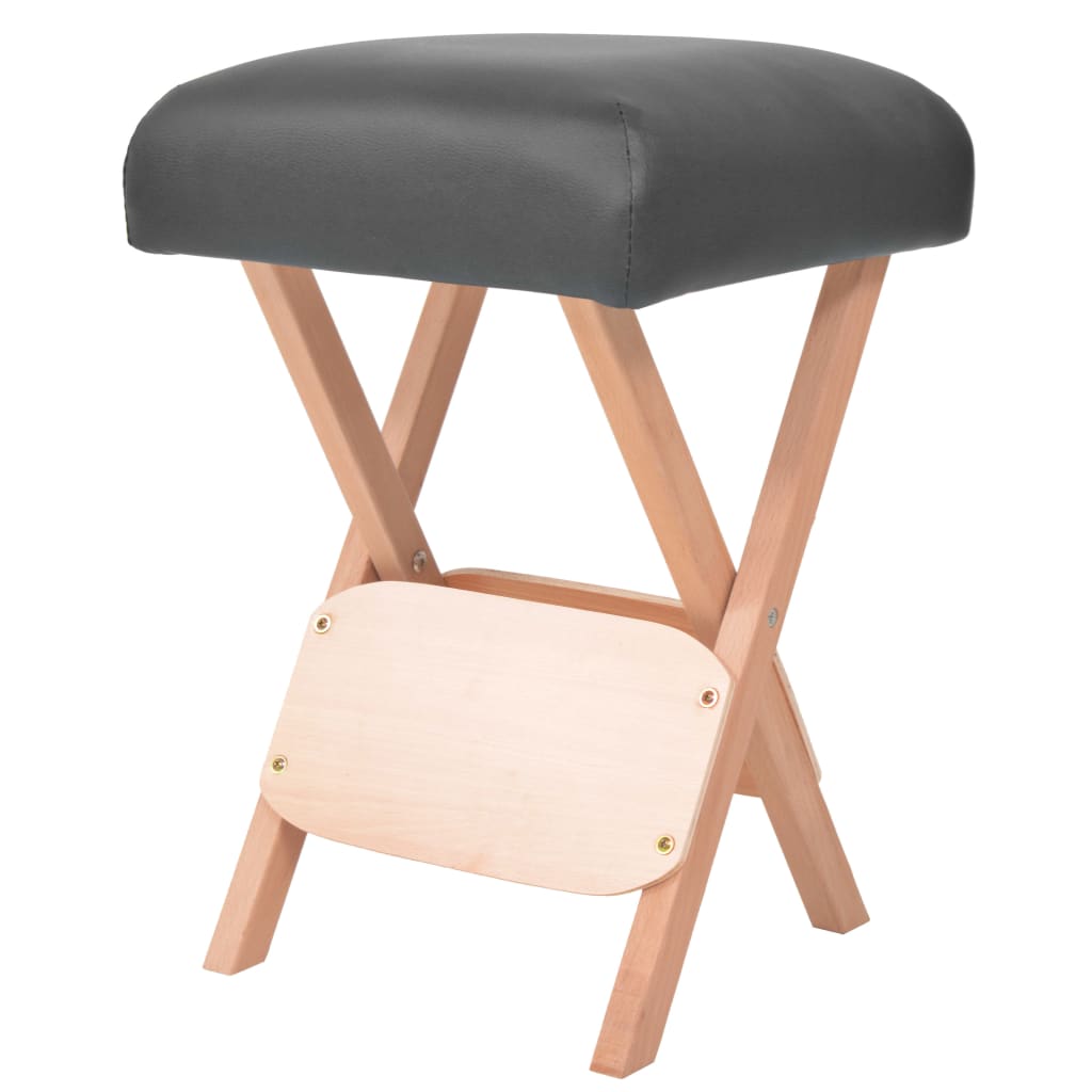 vidaXL Foldable Massage Stool 12 cm Thick Seat Black