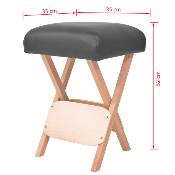 vidaXL Foldable Massage Stool 12 cm Thick Seat Black