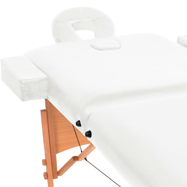 vidaXL Massage Table 2-Zone Foldable 10 cm Seat White