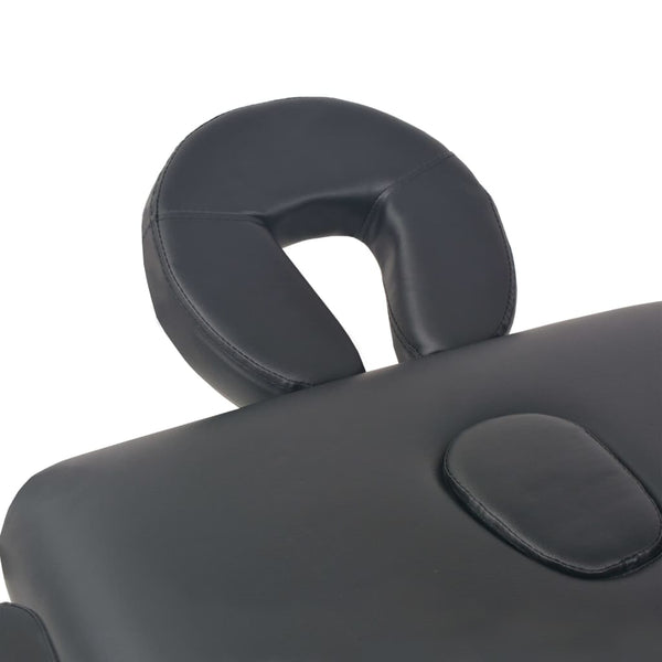 vidaXL Massage Table 2-Zone Foldable 10 cm Seat Black