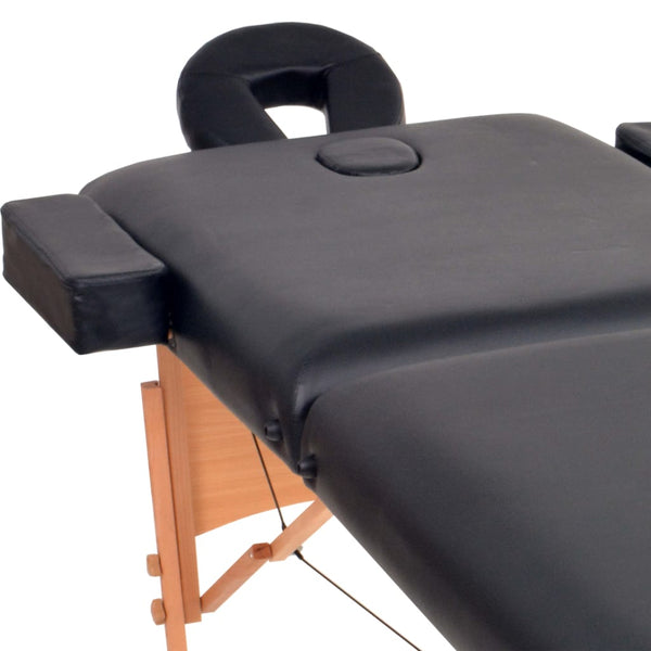 vidaXL Massage Table 2-Zone Foldable 10 cm Seat Black