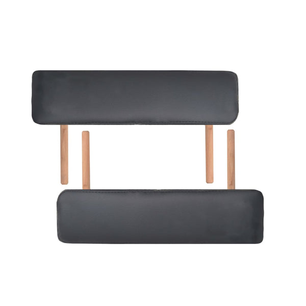 vidaXL Massage Table 2-Zone Foldable 10 cm Seat Black