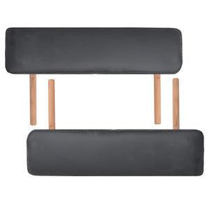vidaXL 3-Zone Portable Massage Table 10 cm Padding Black