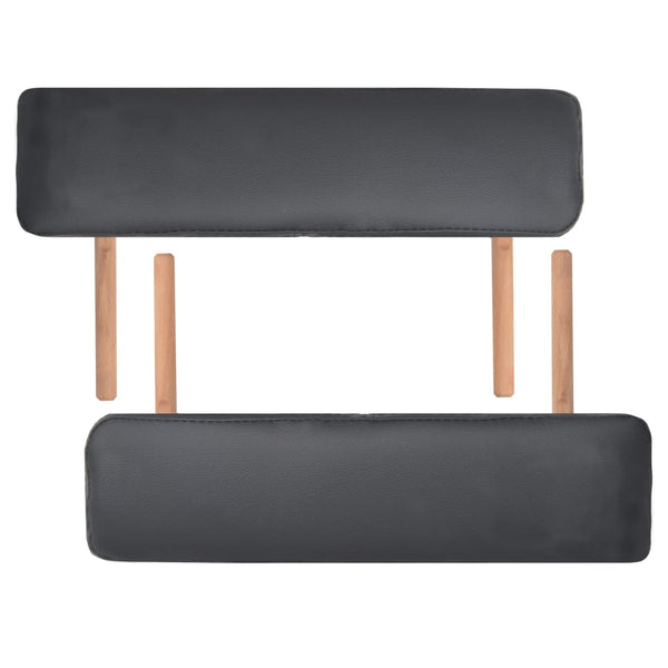 vidaXL 3-Zone Portable Massage Table 10 cm Padding Black