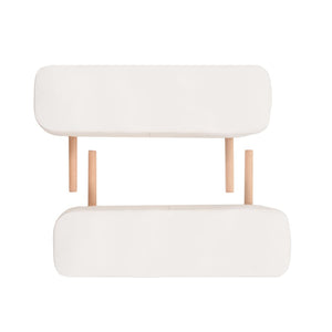 vidaXL 2-Zone Foldable Massage Table with Stool 10 cm Seat White
