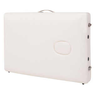 vidaXL 2-Zone Foldable Massage Table with Stool 10 cm Seat White