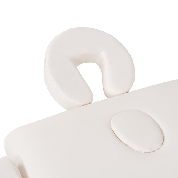 vidaXL 2-Zone Foldable Massage Table with Stool 10 cm Seat White