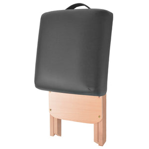 vidaXL 2-Zone Massage Table with Stool Foldable 10 cm Seat Black