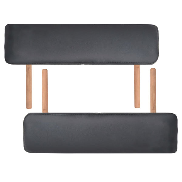 vidaXL 3-Zone Massage Bed with Foldable Stool 10 cm Seat Black