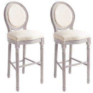 vidaXL Bar Stools 2 pcs White Linen