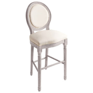 vidaXL Bar Stools 2 pcs White Linen