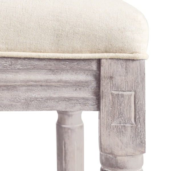 vidaXL Bar Stools 2 pcs White Linen