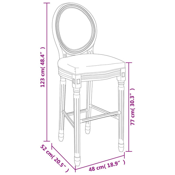 vidaXL Bar Stools 2 pcs White Linen