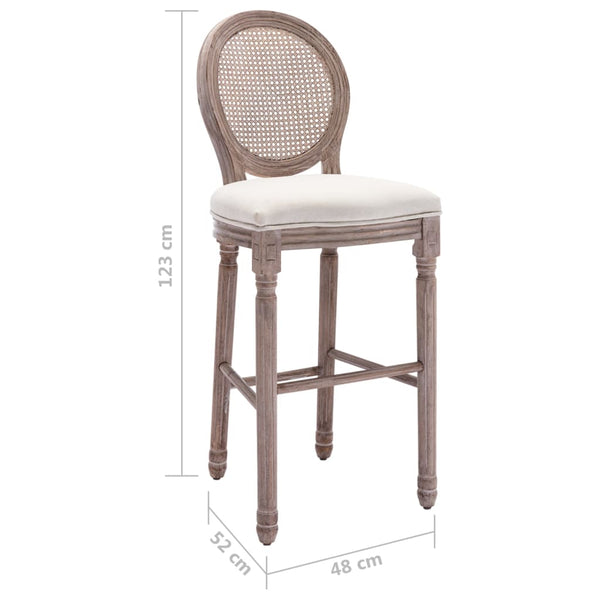 vidaXL Bar Stools 2 pcs White Linen