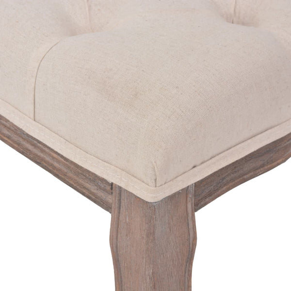 vidaXL Bench Linen Solid Wood 110 x 38 x 48 cm Cream